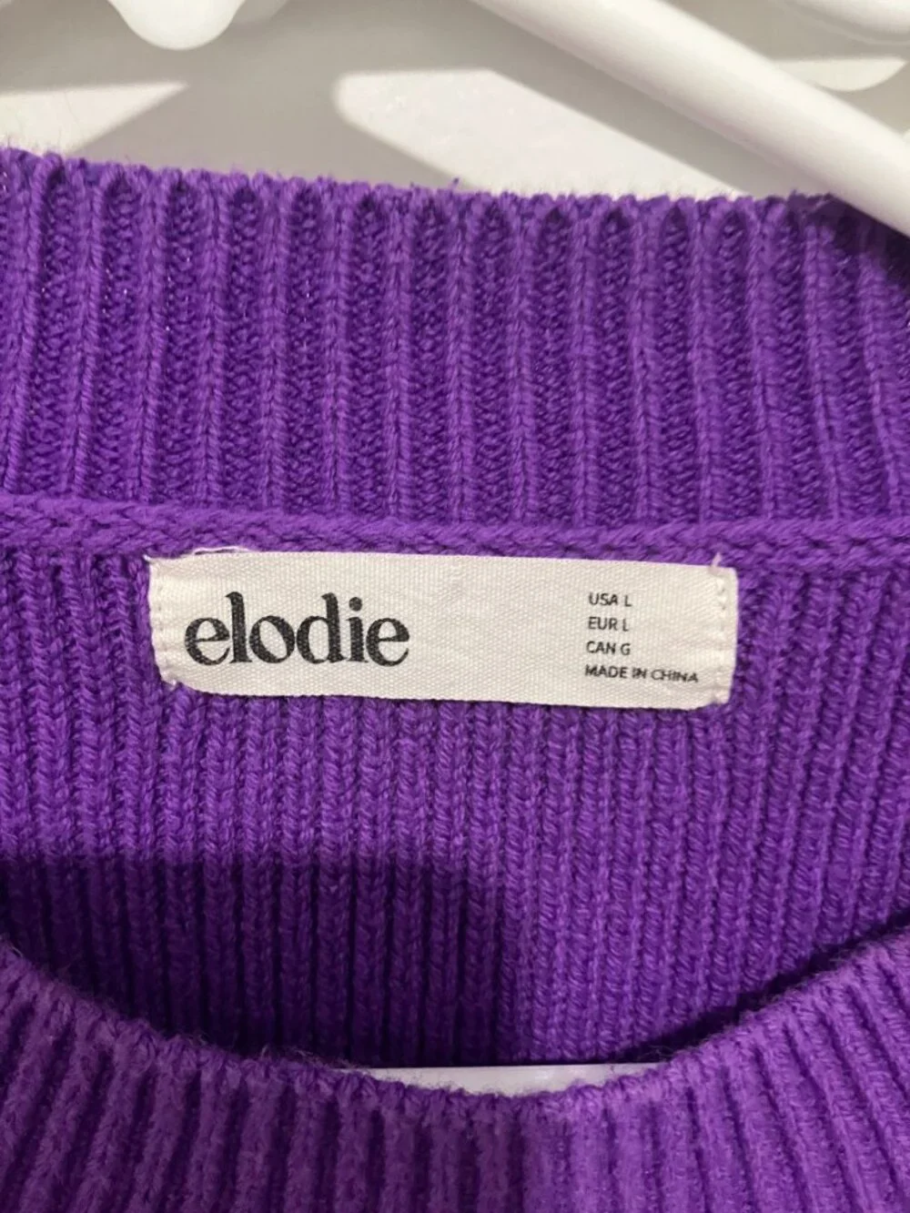 Elodie Vibrant Purple Orchid Slouchy Knit Crop Pullover Sweater Medium
